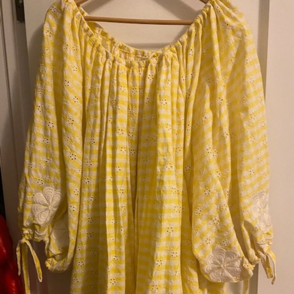 Innika Choo Yellow Embroidered Frida Dress w/ Belt
